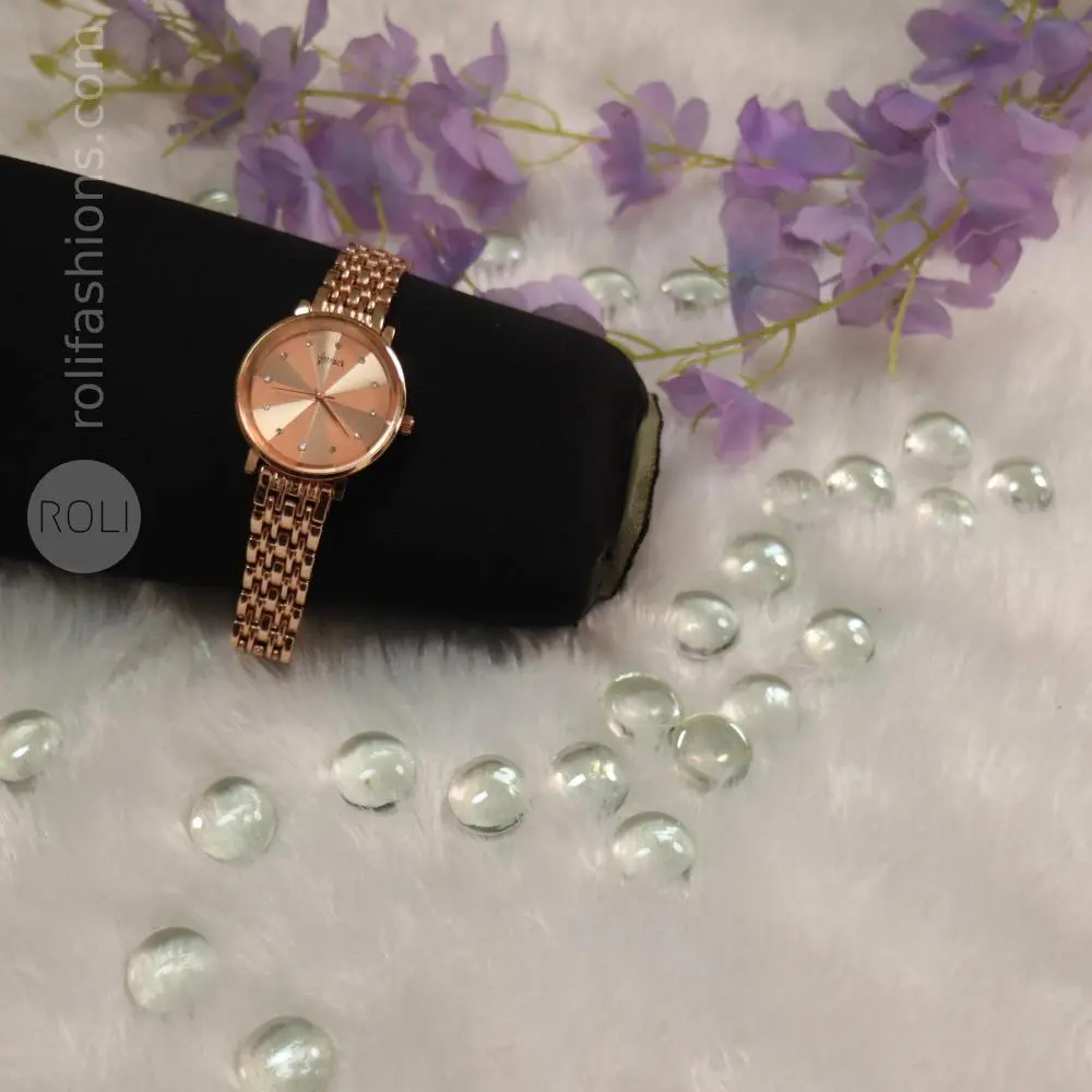 Rose Gold Party Wear Watch