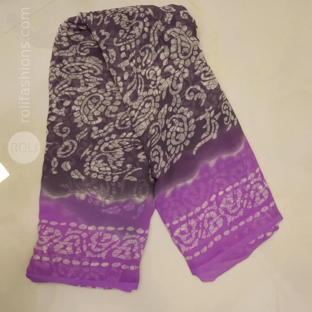 Amethyst purple saree with Vivid orchid border