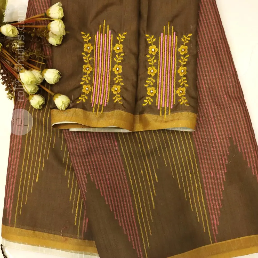 Greeny chocolate brown with warm, elegant contrasts