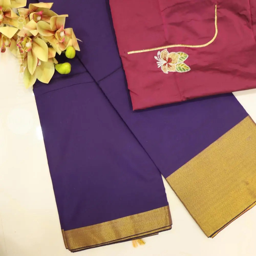 Nevy Blue saree with gooseberry pink blouse