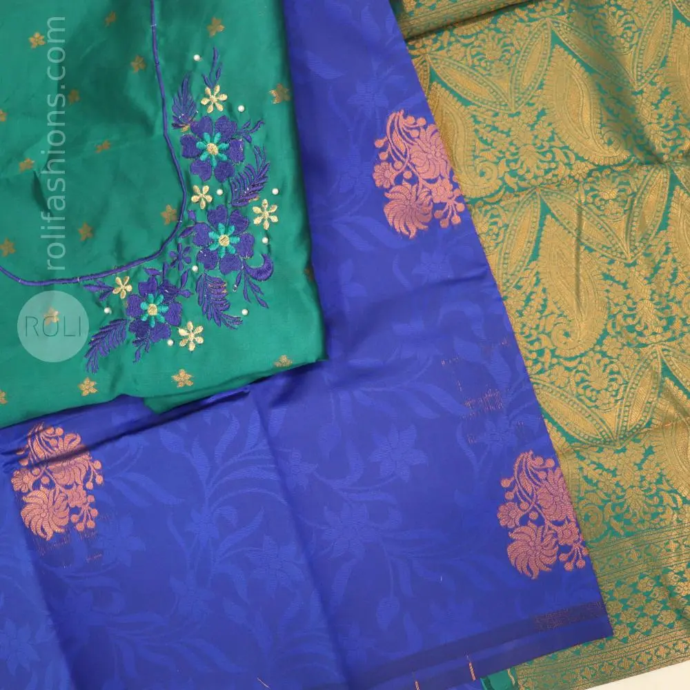 Peacock Blue with green