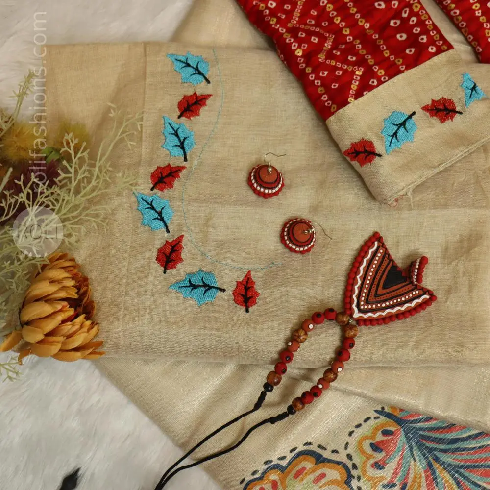 Half white angelic saree