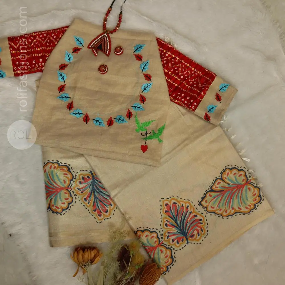 Half white angelic saree