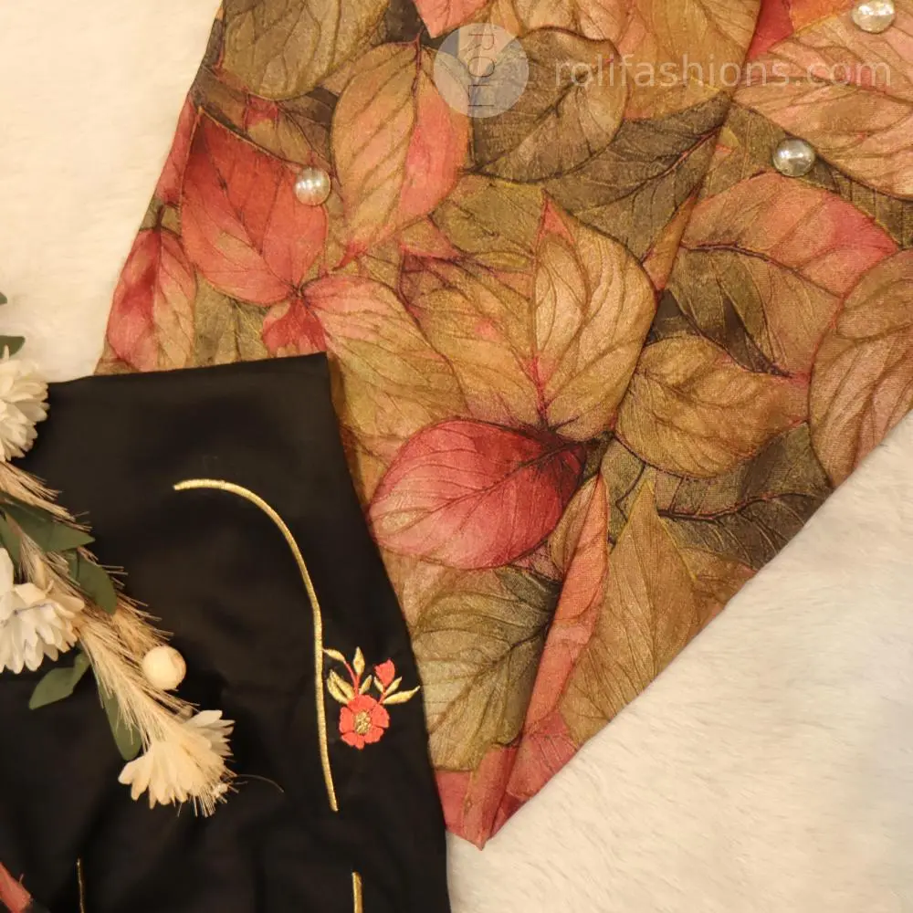 Dried pinky leaves with black border
