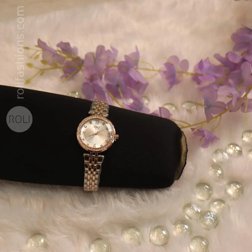 Rose Gold Party Wear Watch