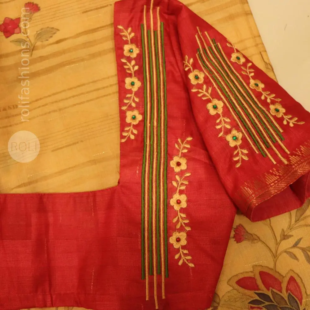 Beige saree with Punch Pink border