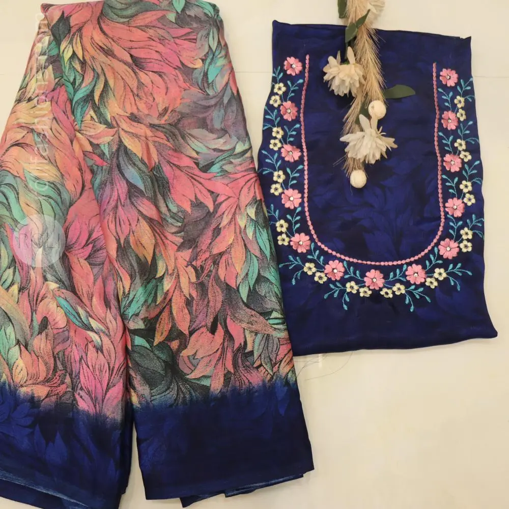 Multicolour body with nevy blue border