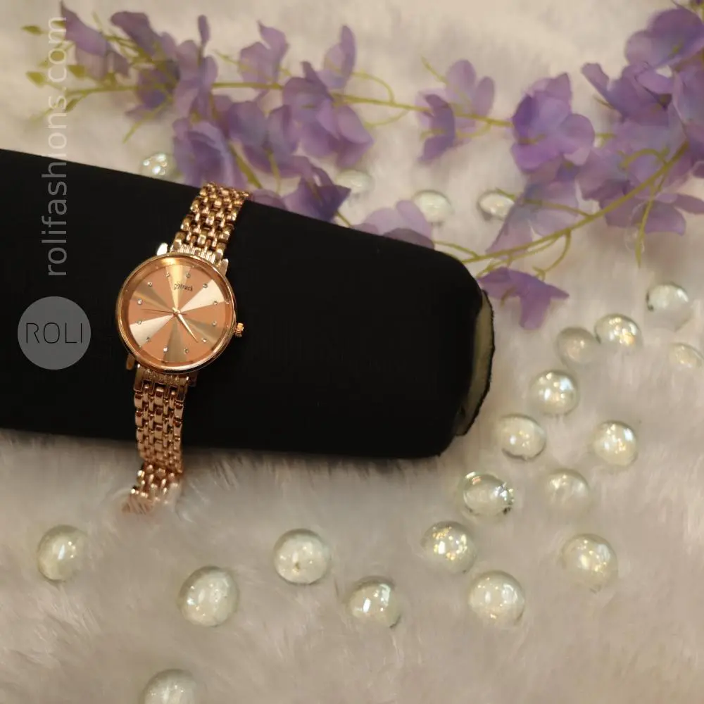 Rose Gold Party Wear Watch