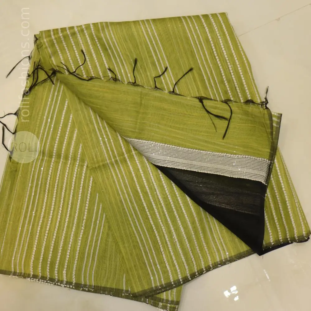 moss green saree