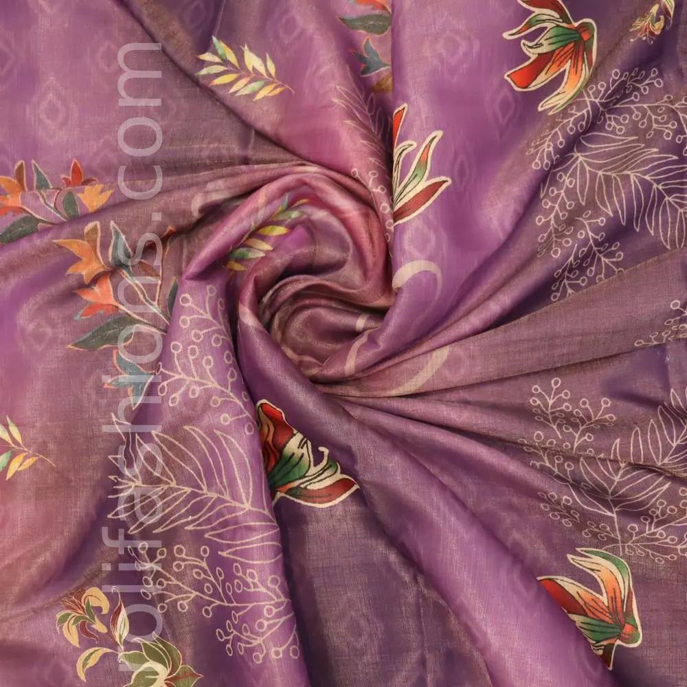 Three shades of purple saree with designer blouse