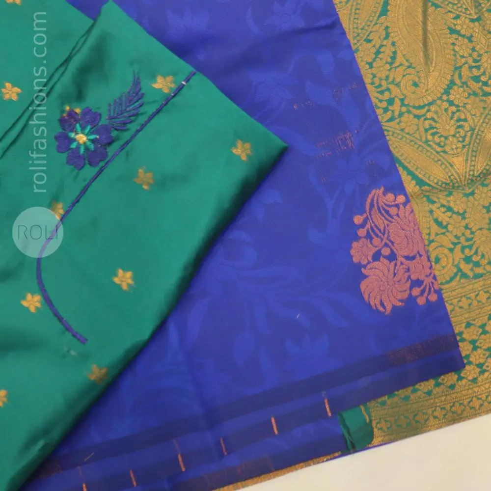 Peacock Blue with green