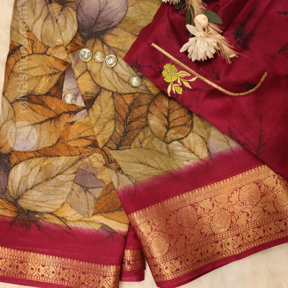 Dried leaves with reddish maroon border