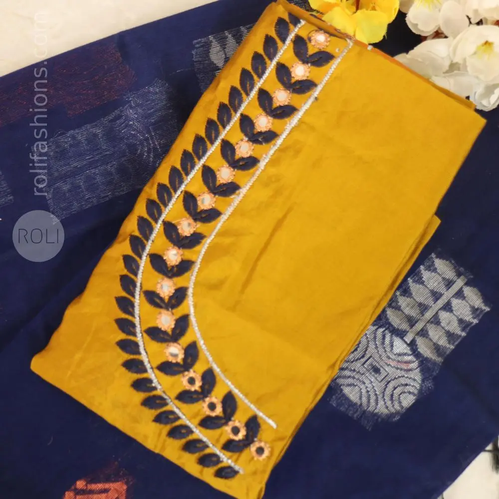 Midnight blue and Mustard Yellow