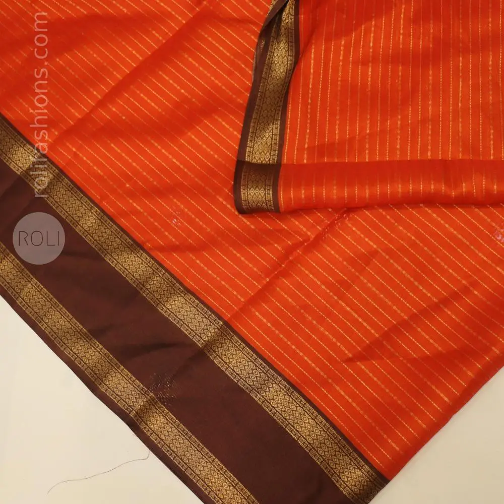 Rust orange body with Cofee brown border