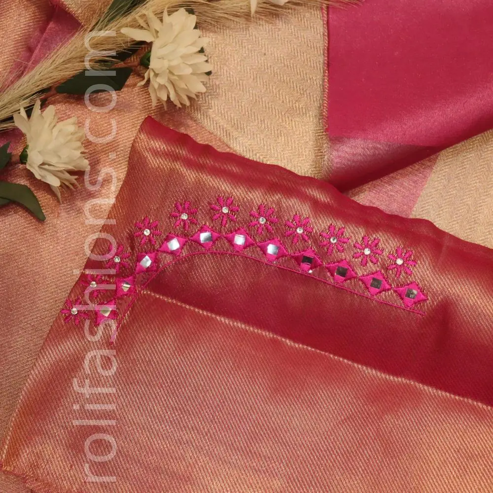 Golden Glitter celebrity  saree with designer blouse