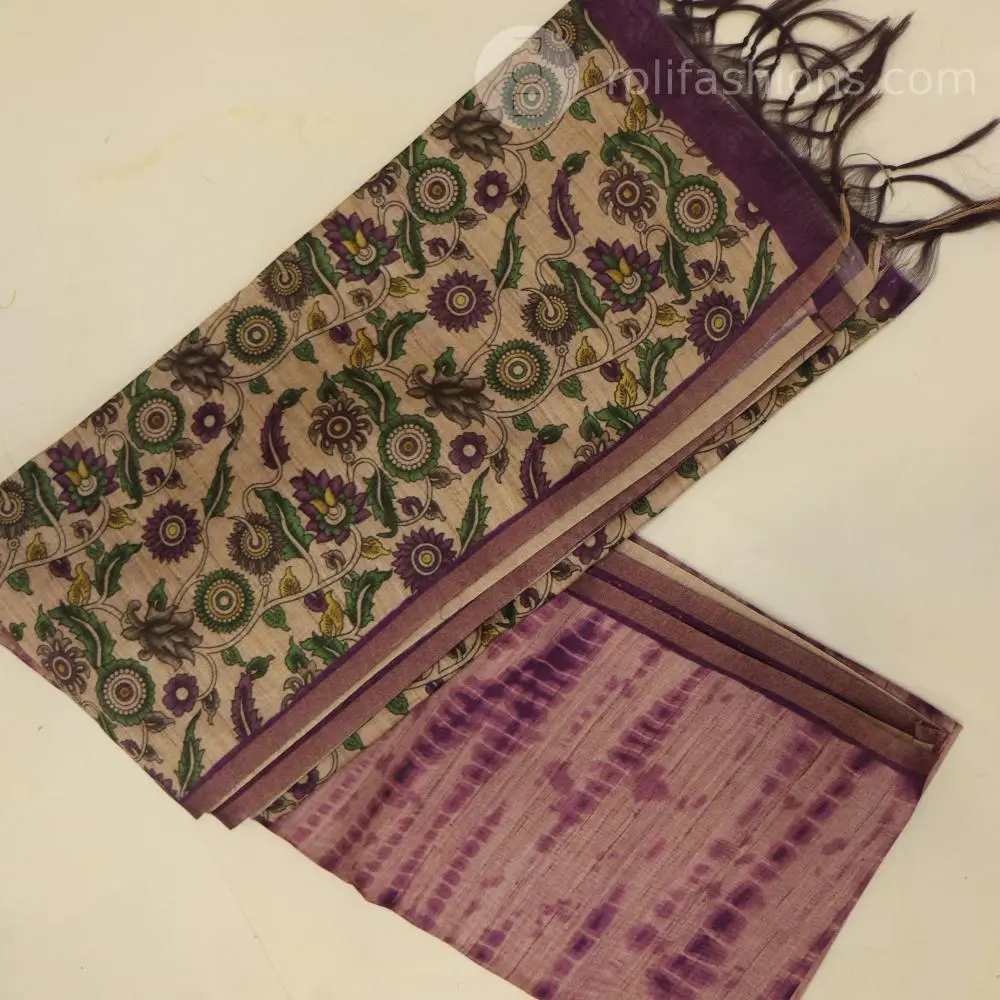 Rich purple with shibhori prints