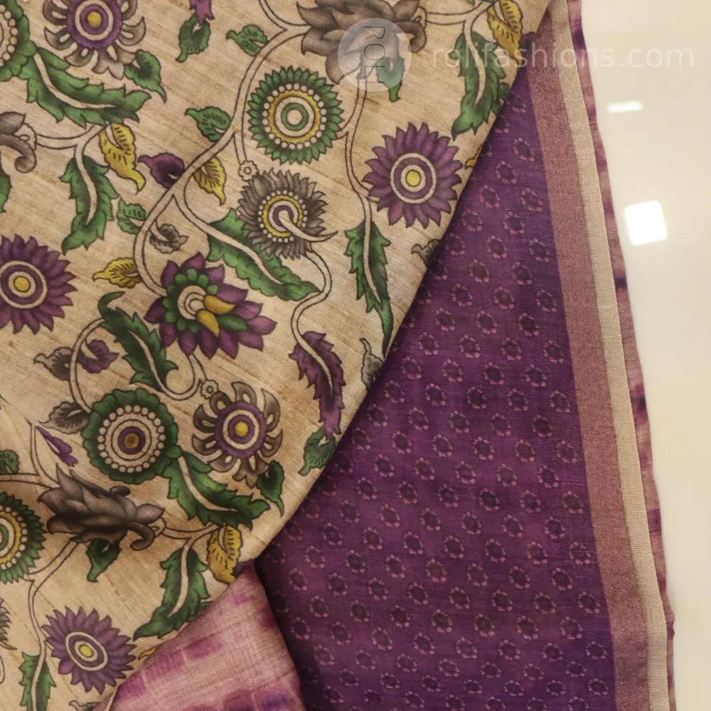 Rich purple with shibhori prints