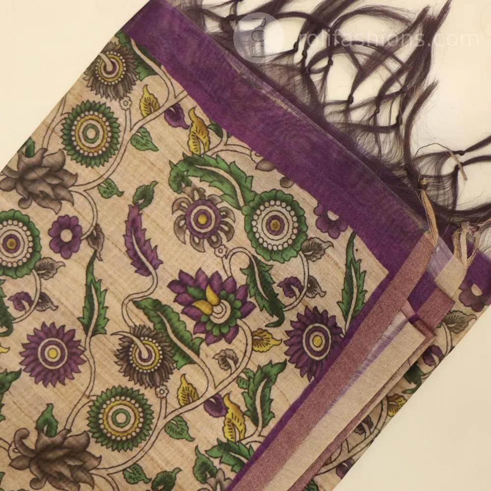 Rich purple with shibhori prints
