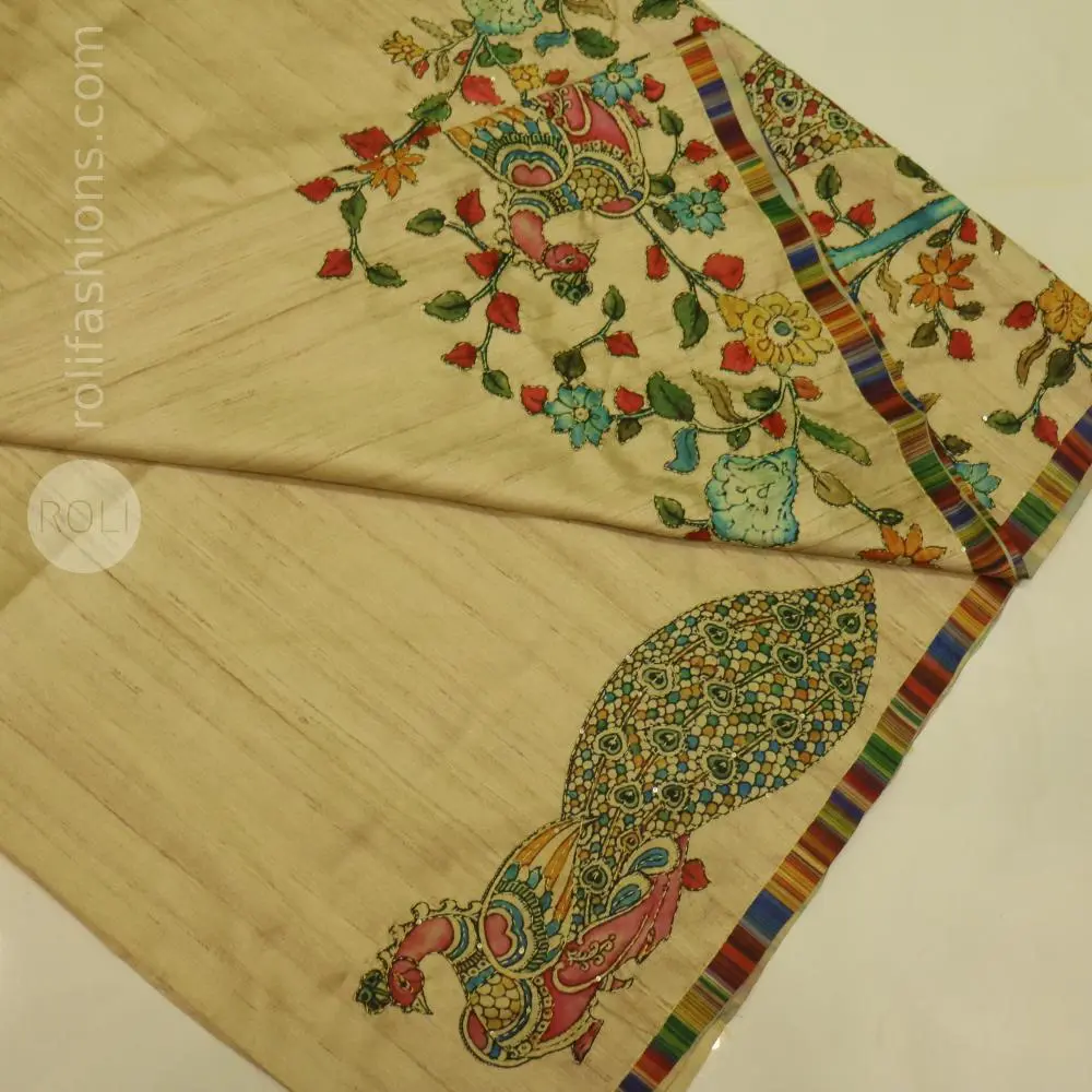 Goddess white with saree with kantha hand work