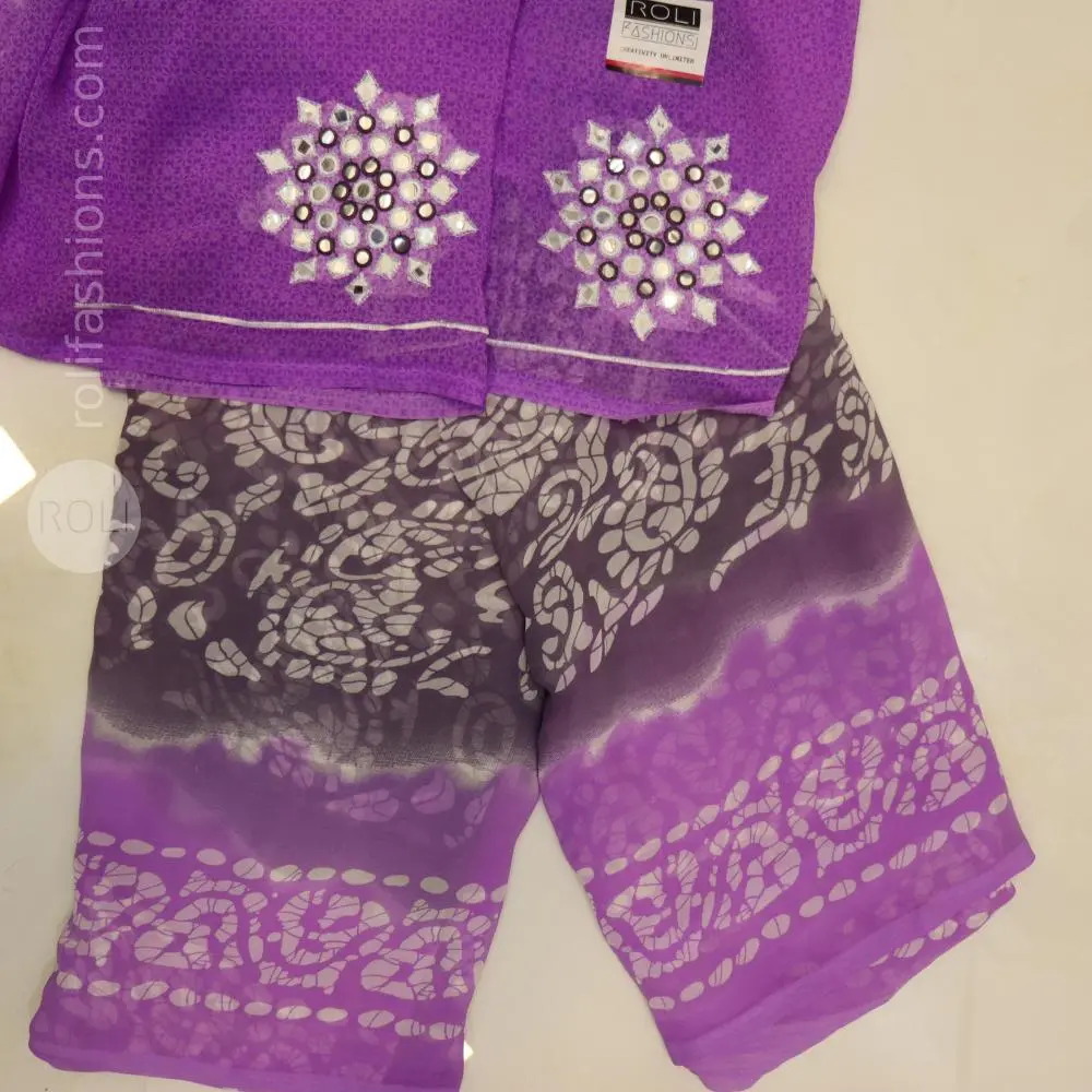 Amethyst purple saree with Vivid orchid border