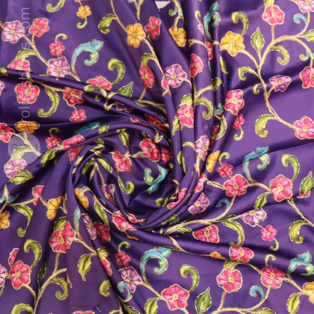vibrant orange with deep purple designer blouse