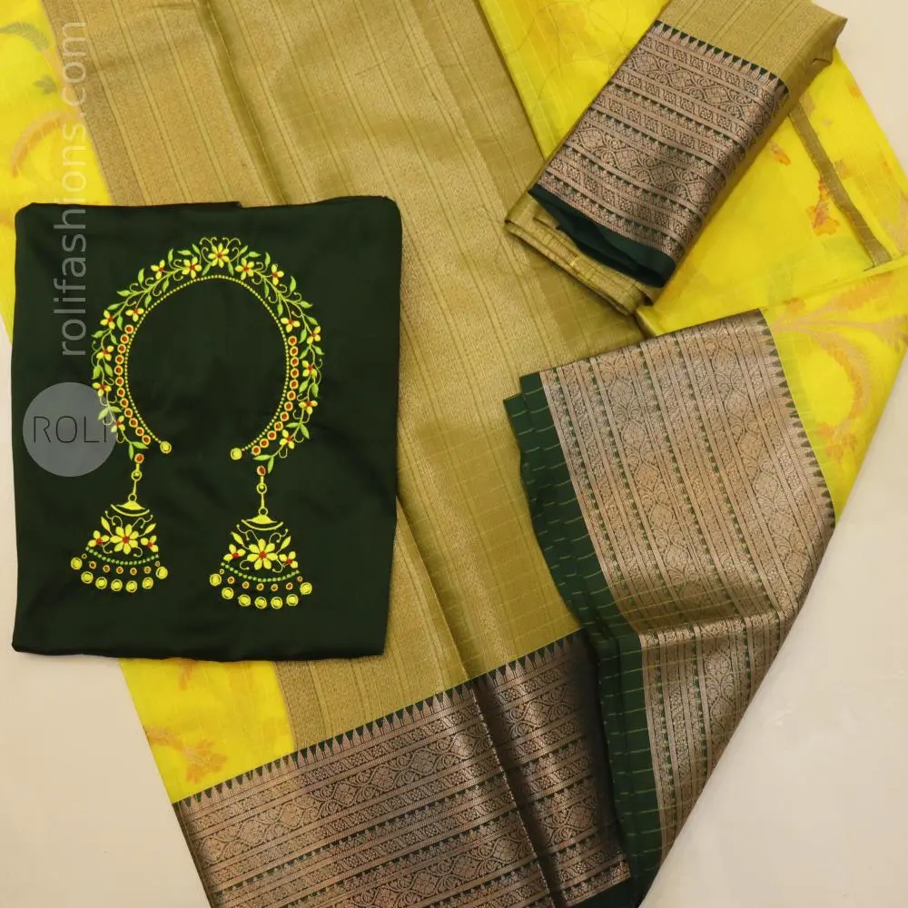 Yellow and Bottle green