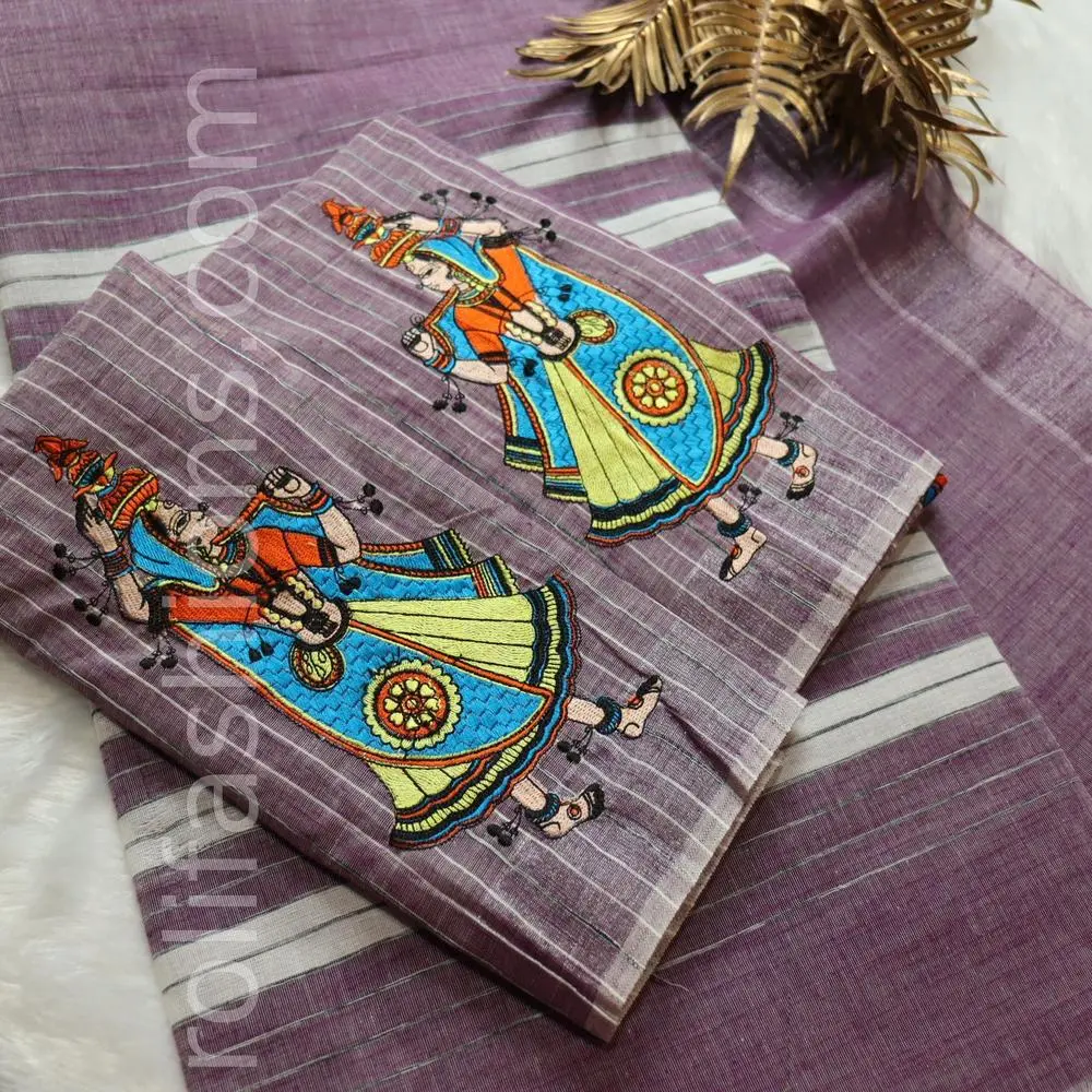 Luxury purple saree with Doll designer blouse