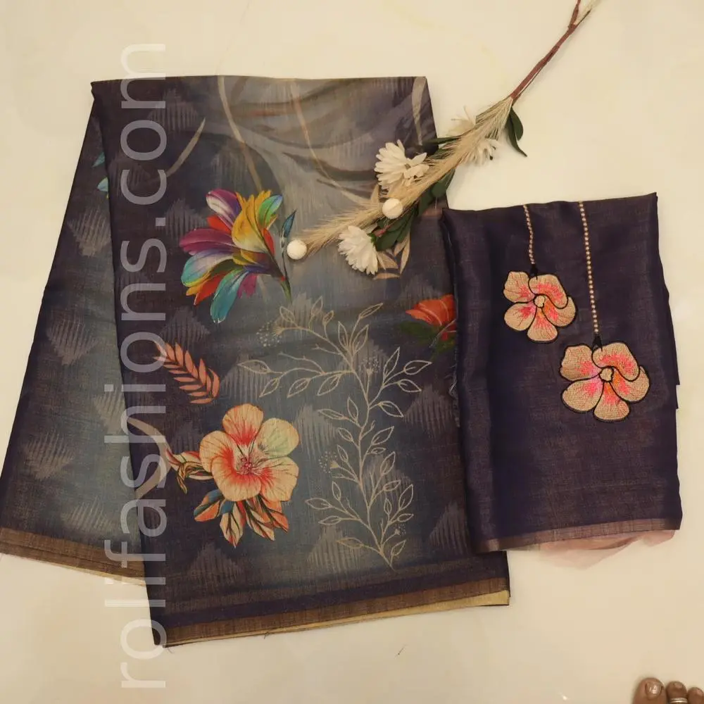 Three shades of grey with designer blouse