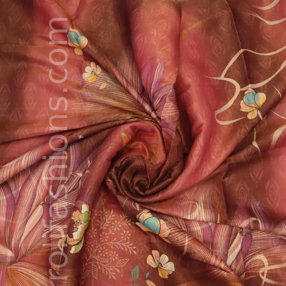 Onion skin triple tone sareewith designer blouse