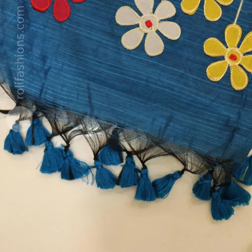 Deep azure blue saree