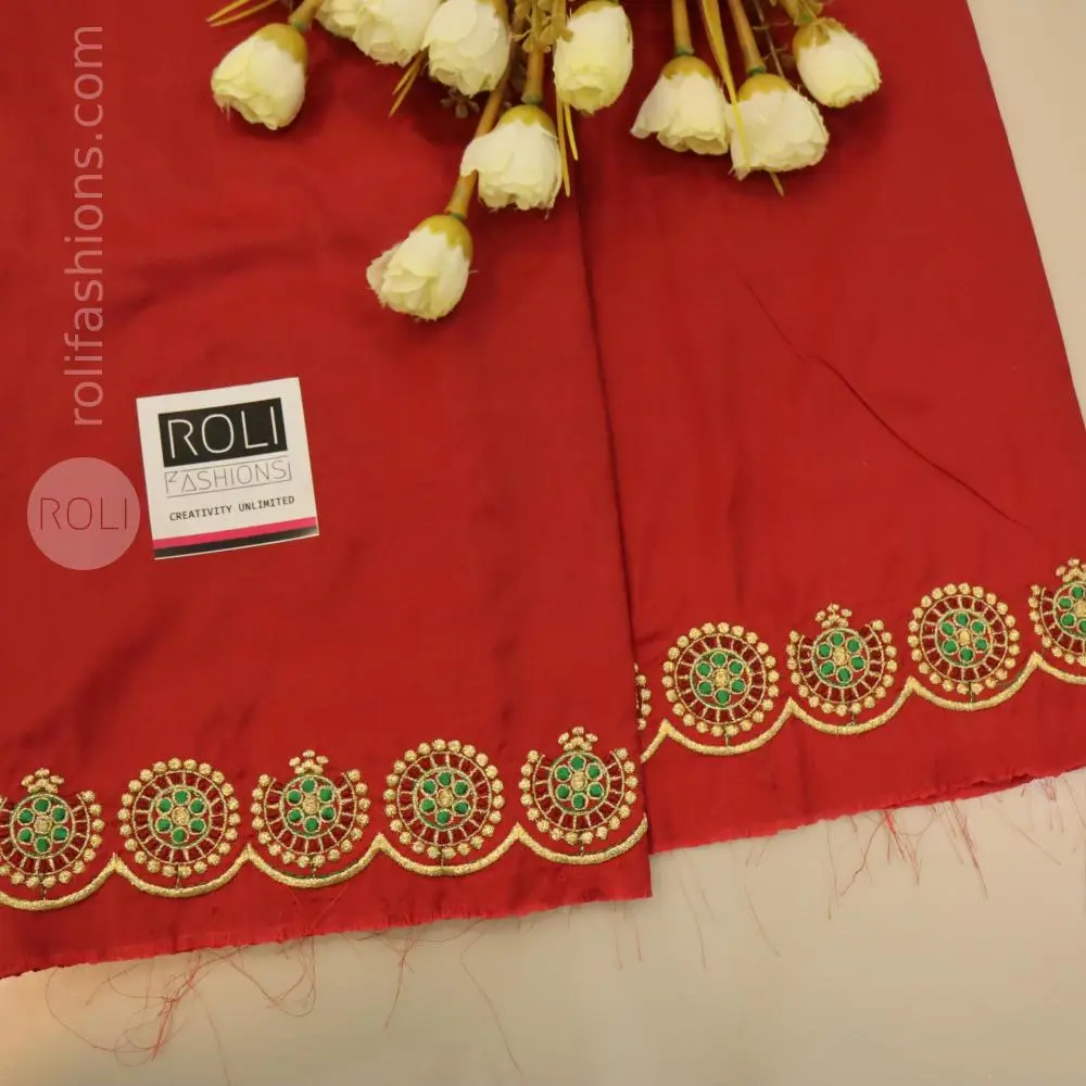 Royal Chilly red with gold and maroon embroidery
