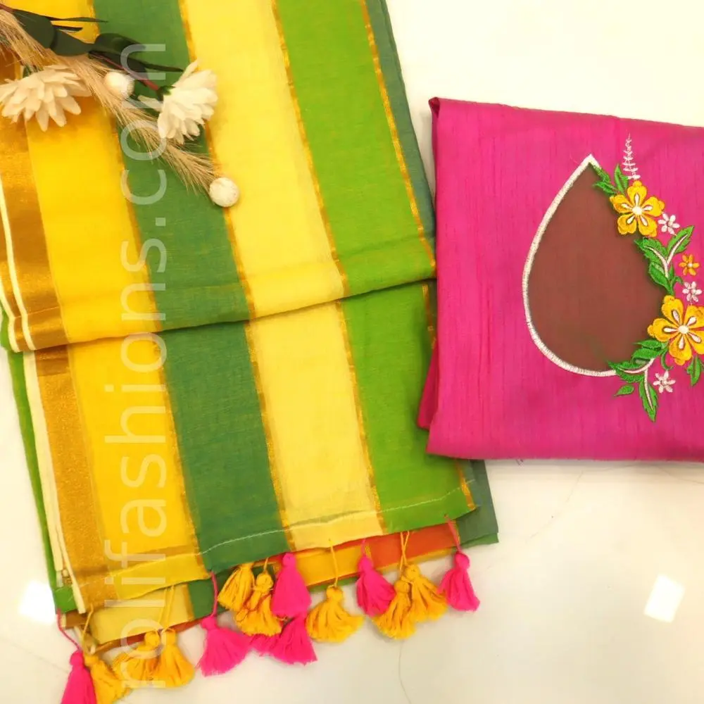 Yellow and rose green