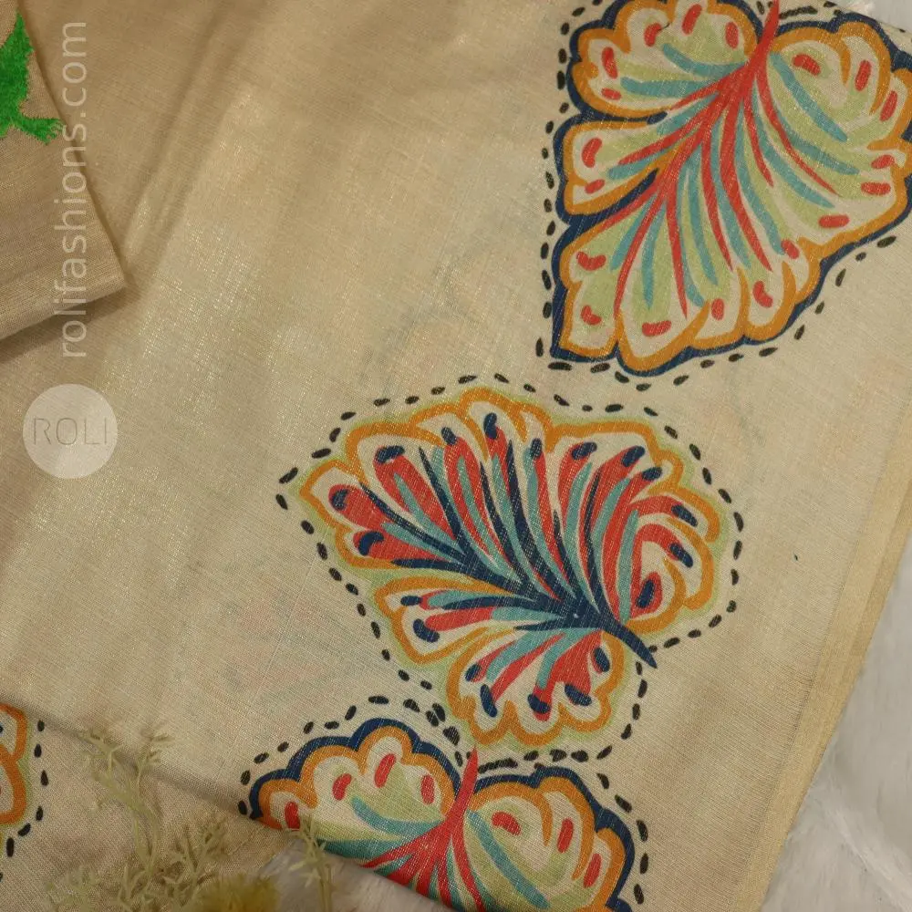 Half white angelic saree