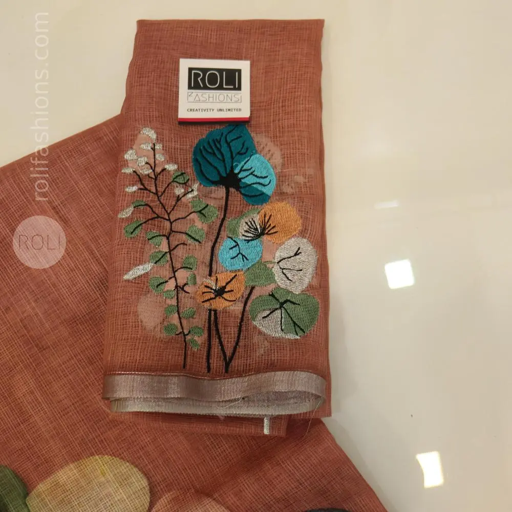 dusty rose body with a graceful nature-inspired digital print