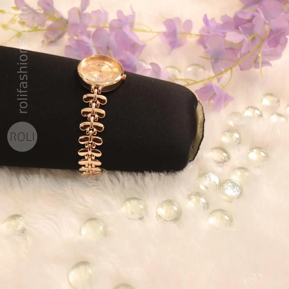 Rose Gold Party Wear Watch