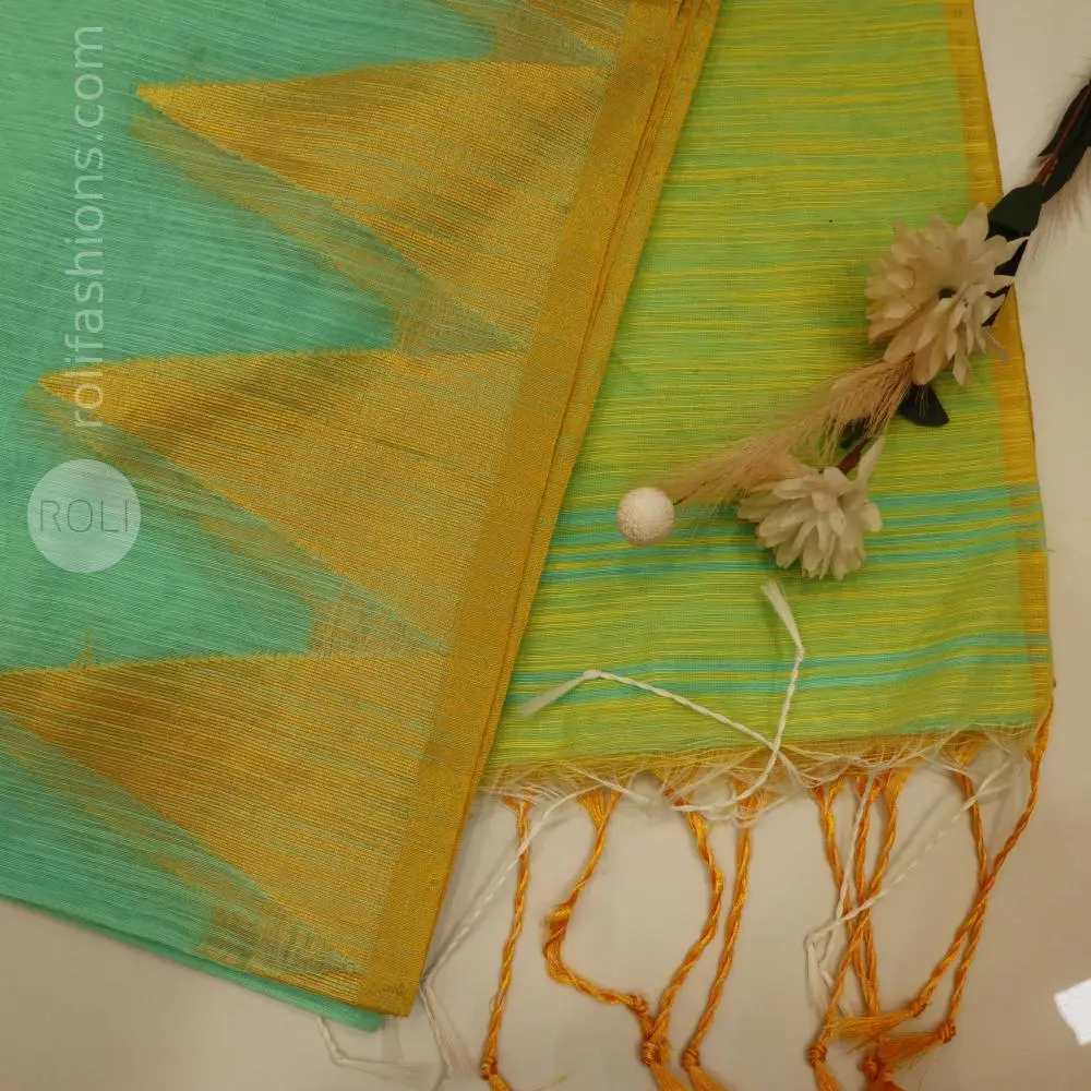 Aquamarine blue with yellow tower border