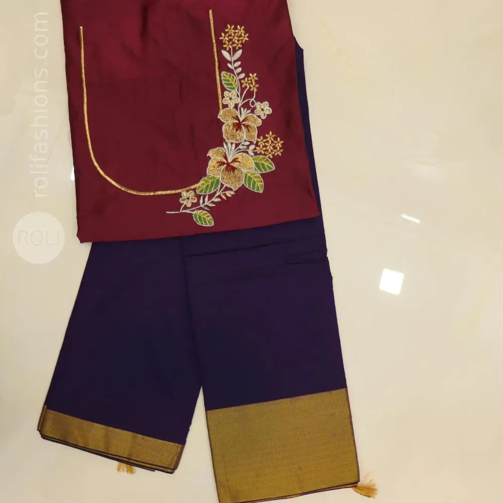 Nevy Blue saree with gooseberry pink blouse