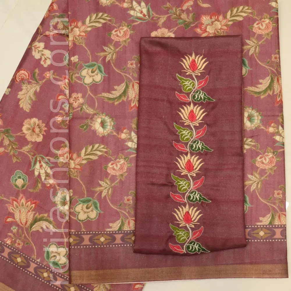 Rouge pink colour saree with designer blouse