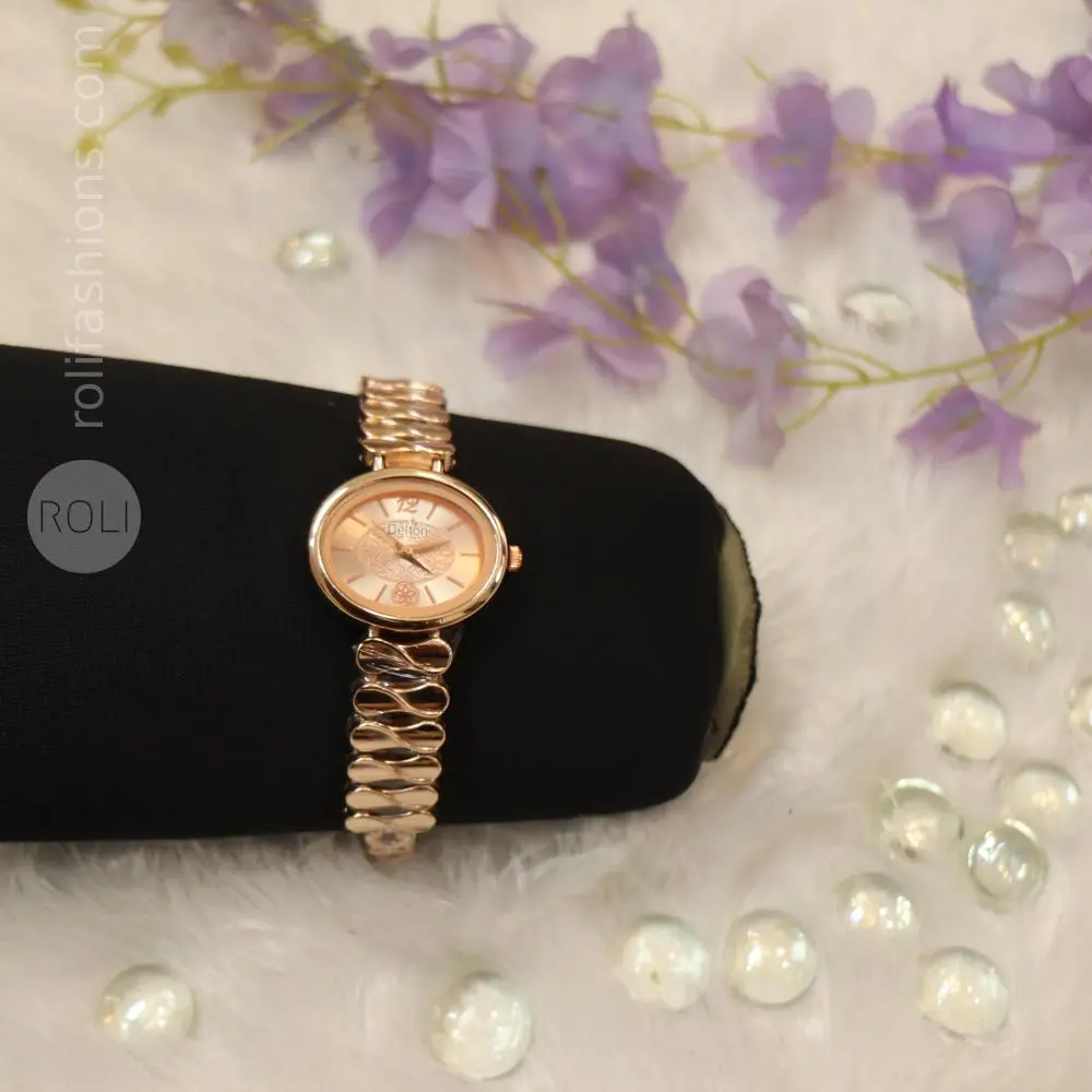 Rose Gold Party Wear Watch
