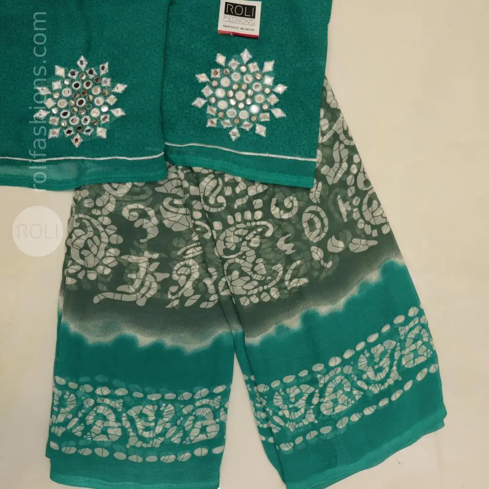 Hunter green saree with pine green border