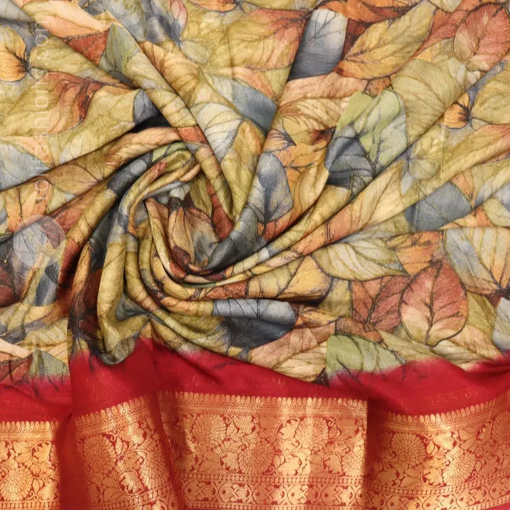 Multicoloured leaves with maroon border