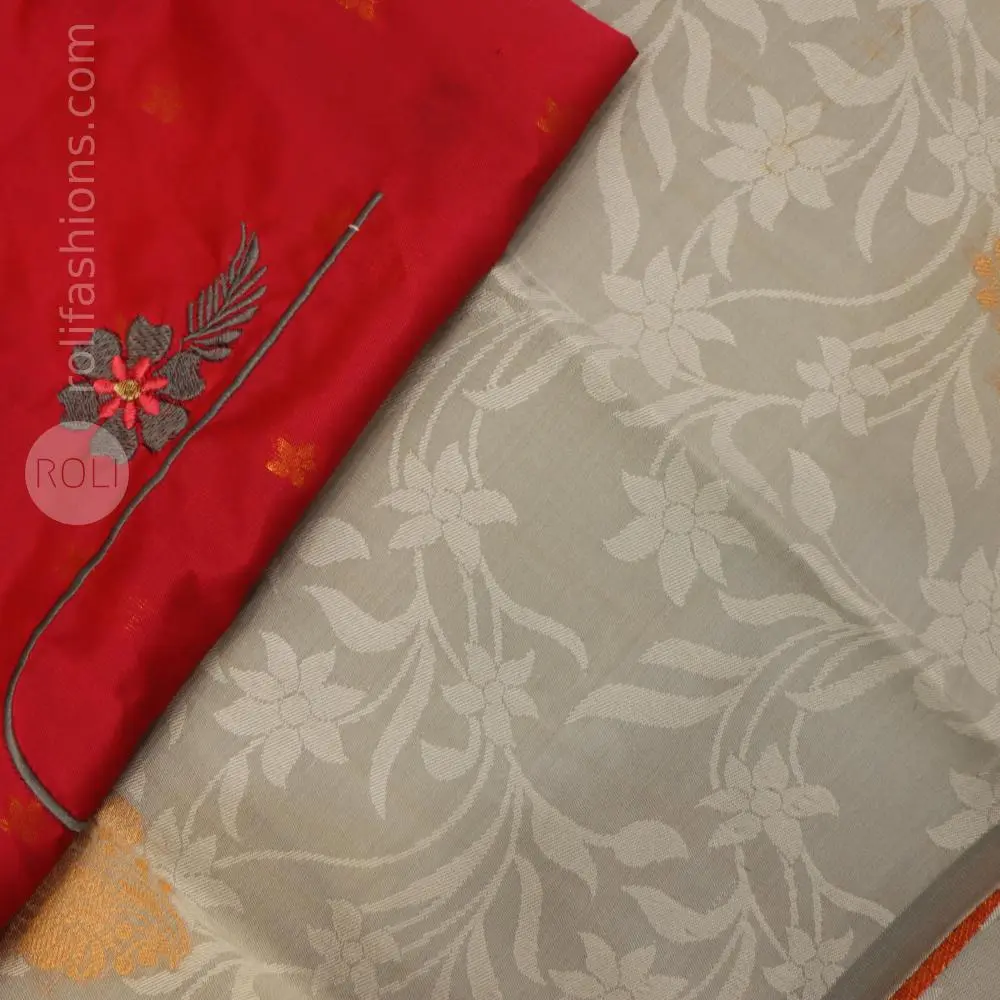 Grey with vibrant orange