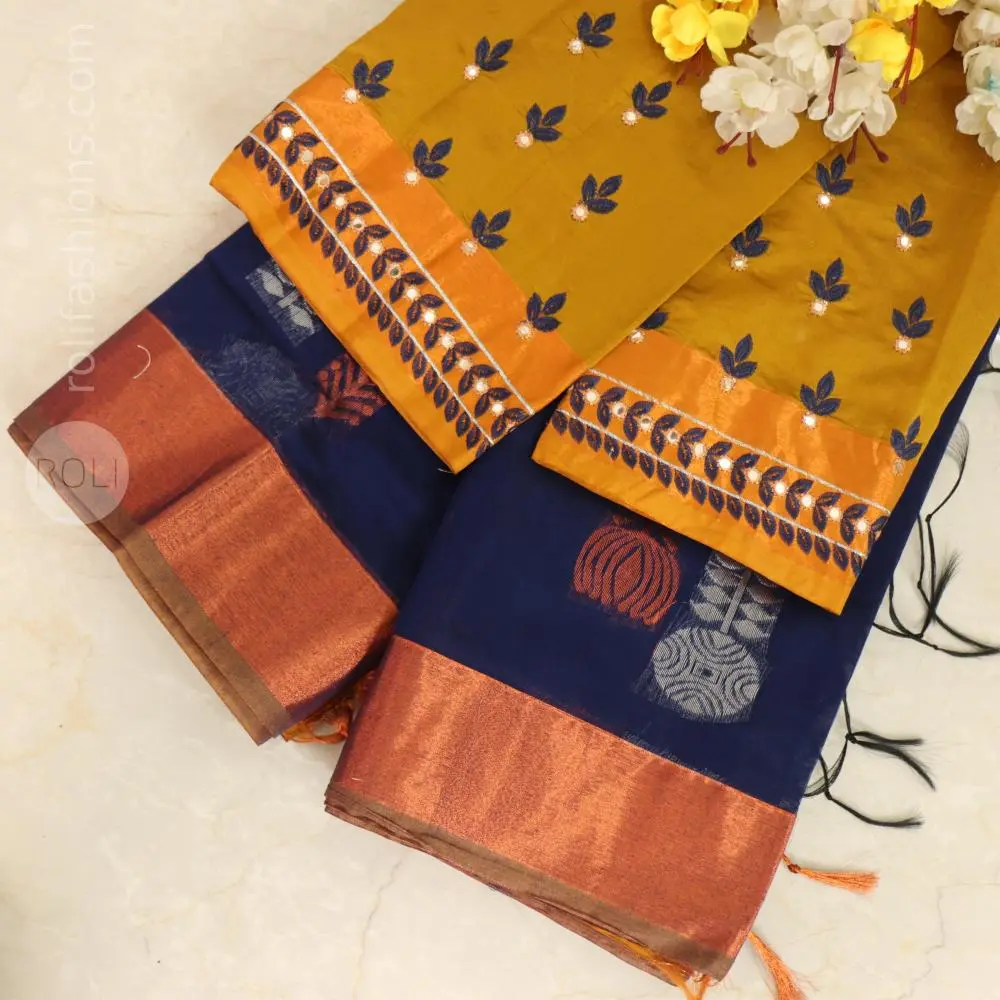 Midnight Blue and Mustard Yellow