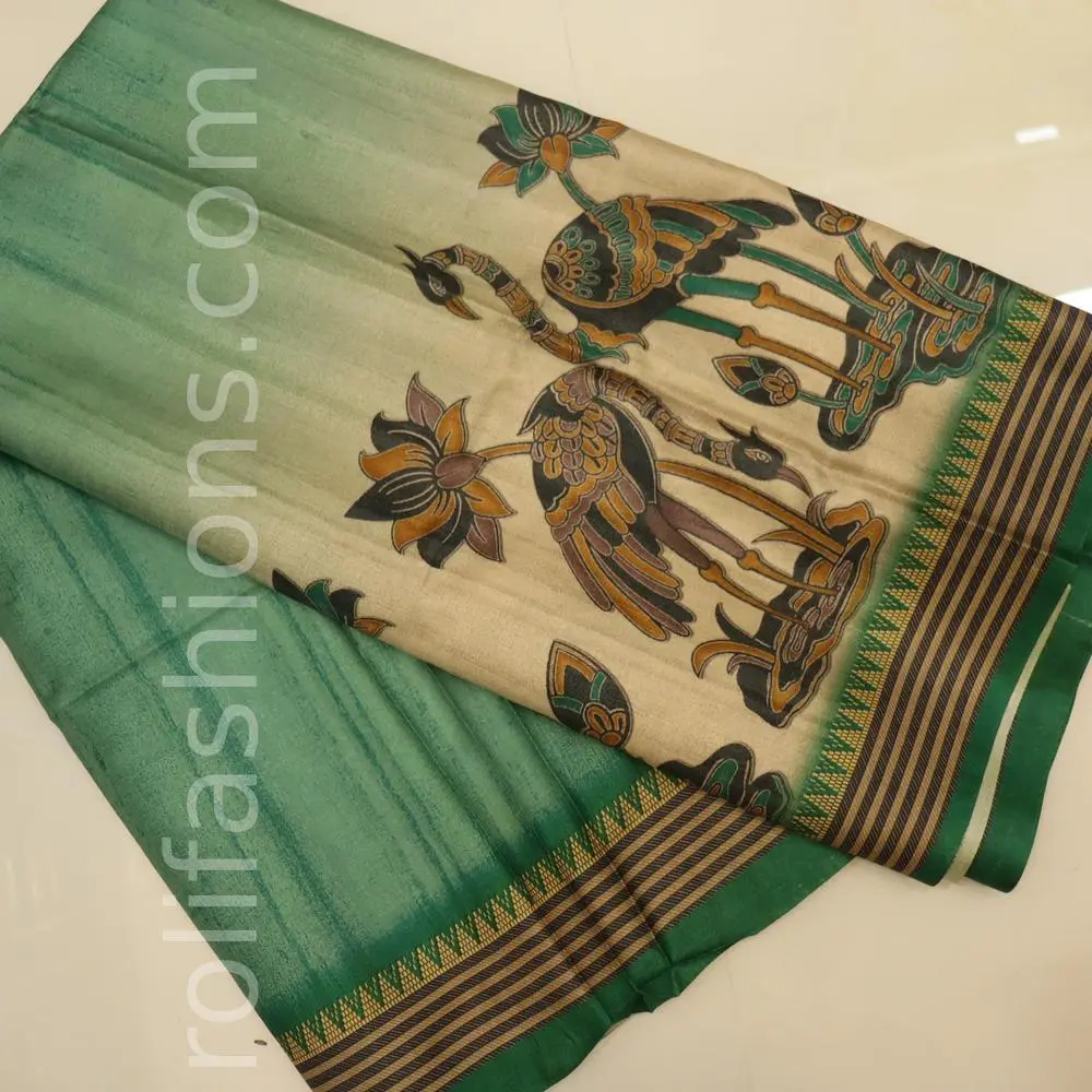 Pine green and half white