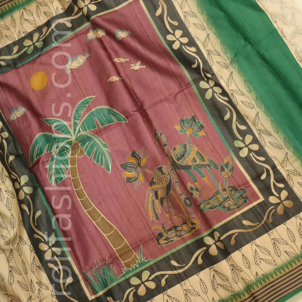 Pine green and half white