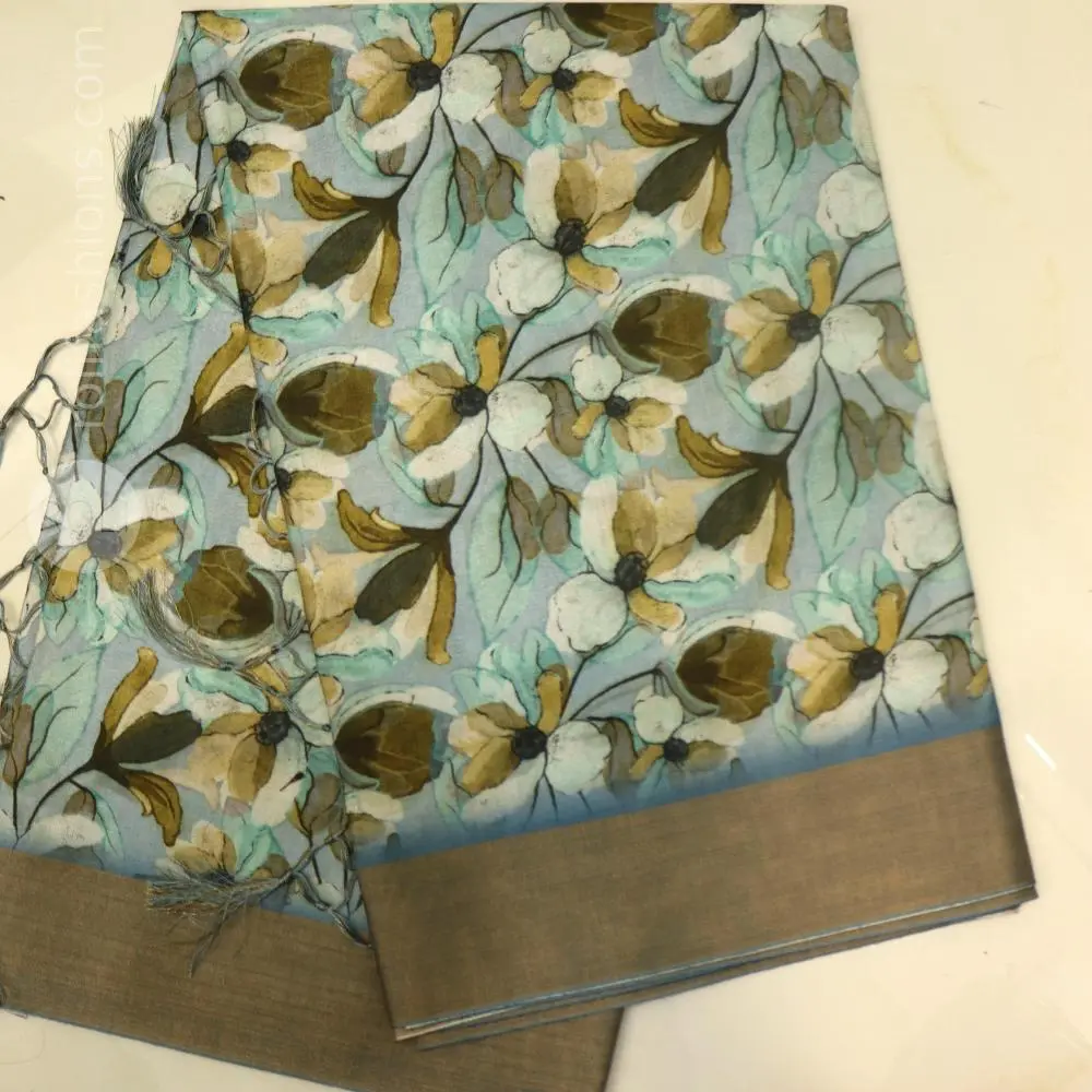 Cerulean blue saree with a stunning super matching designer blouse