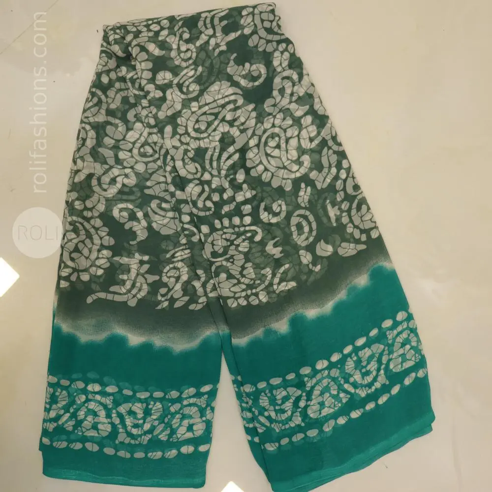 Hunter green saree with pine green border