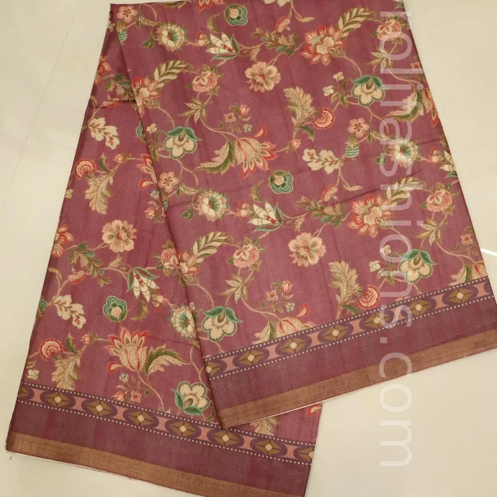 Rouge pink colour saree with designer blouse