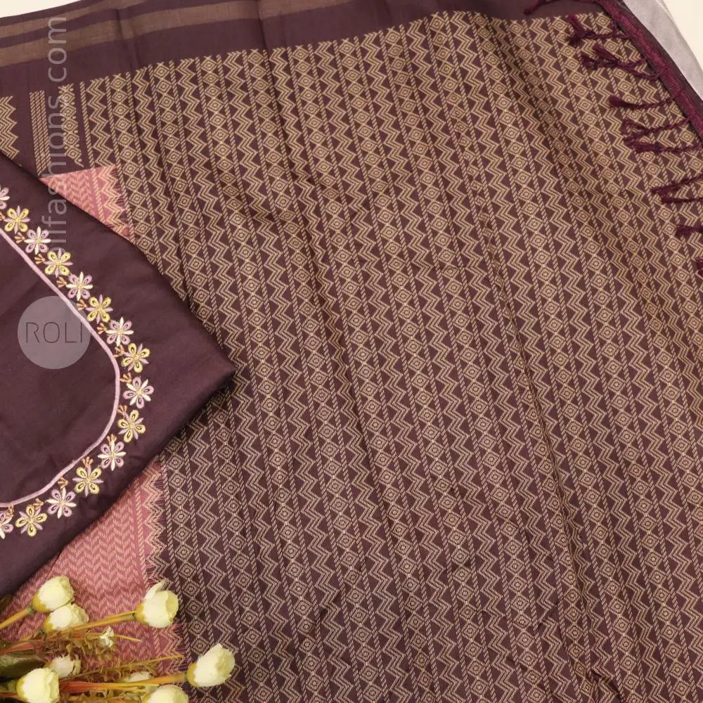 Rich Wine Plum with Antique Gold , Dusty Rose Accents