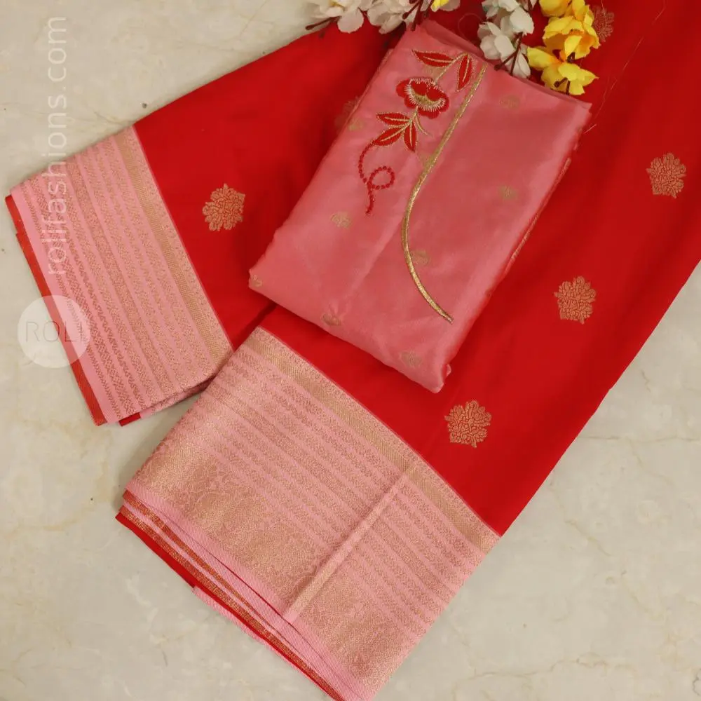 Scarlet Red and Baby Pink